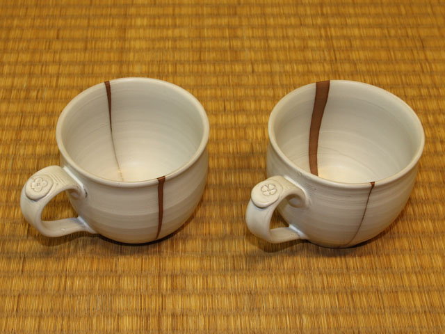 善夫作・ペアマグカップ 丸・白