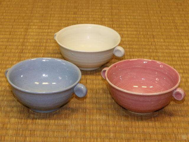 3色ヨーグルトカップ 白・ピンク・ブルー